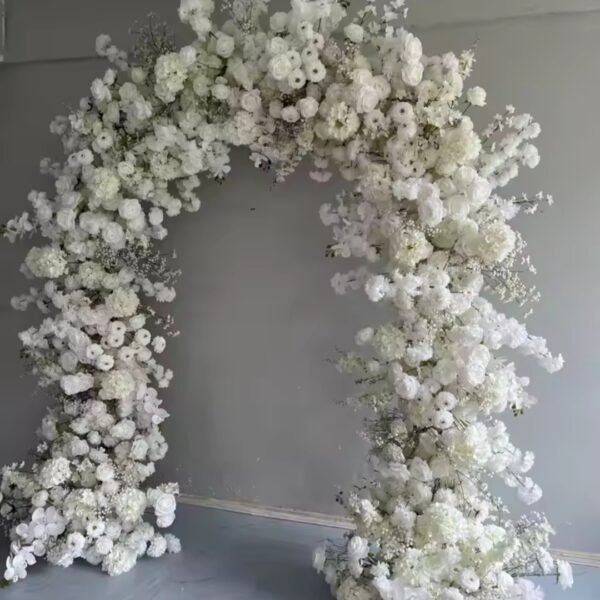 White Floral Wedding Arbour | Elegant Wedding Ceremony Backdrop